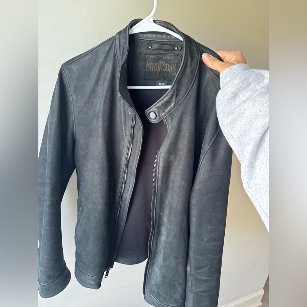 Thursday Racer Leather Jacket Black Matte